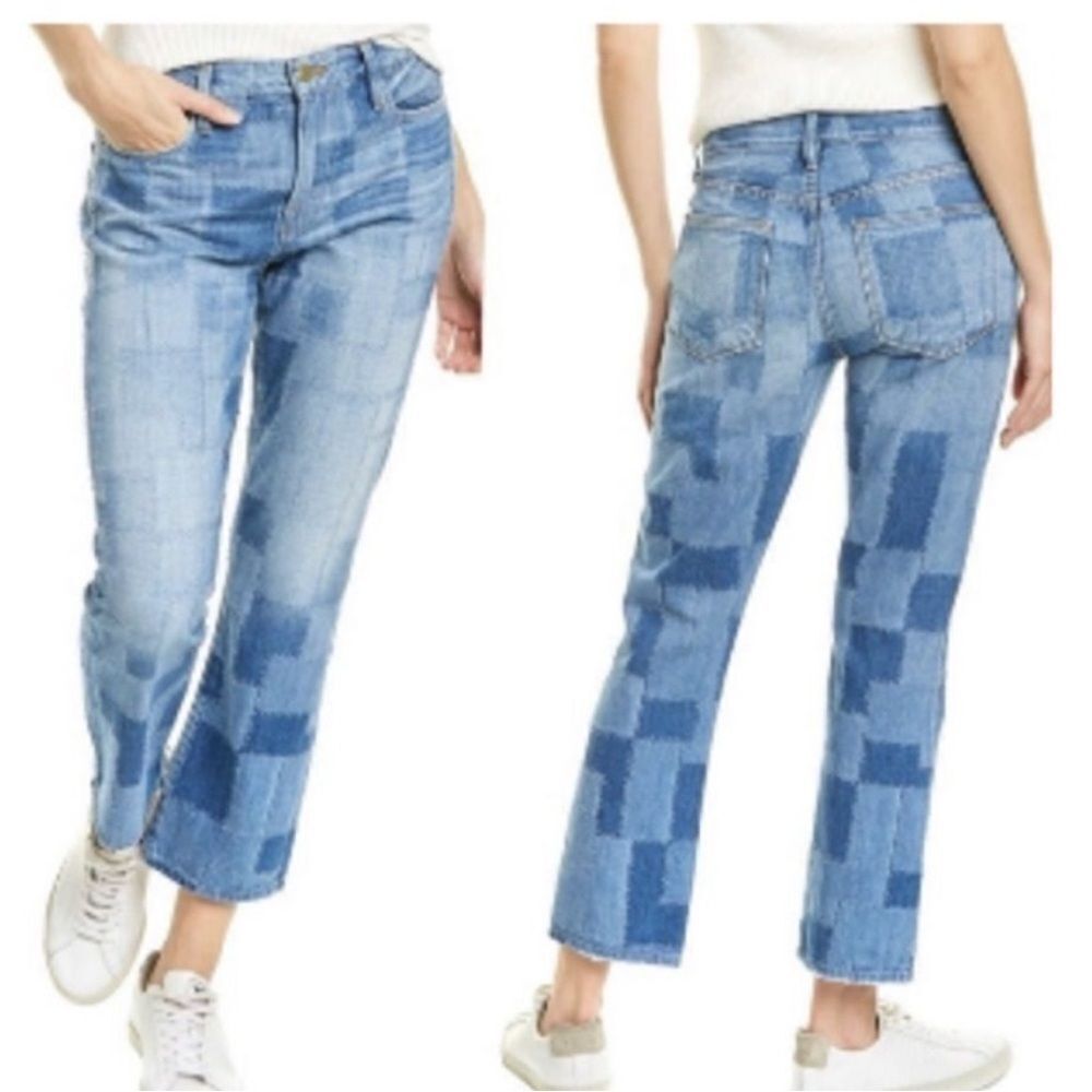 Frame Denim Le High Straight Laser Patchwork Ankle Straight Sz. 25